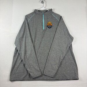 WeRun America's Turkey Trot Mens 2XL Gray 1/4 Zip Pullover Performance Running
